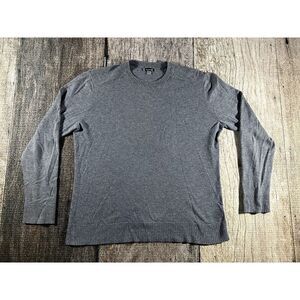 Smartwool Sparwood Crew Sweater Men's Size Large Gray Ribbed Merino Wool Blend